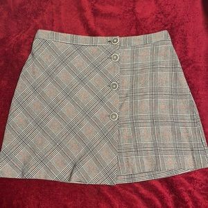 Zara Basics Asymmetric Plaid Skirt